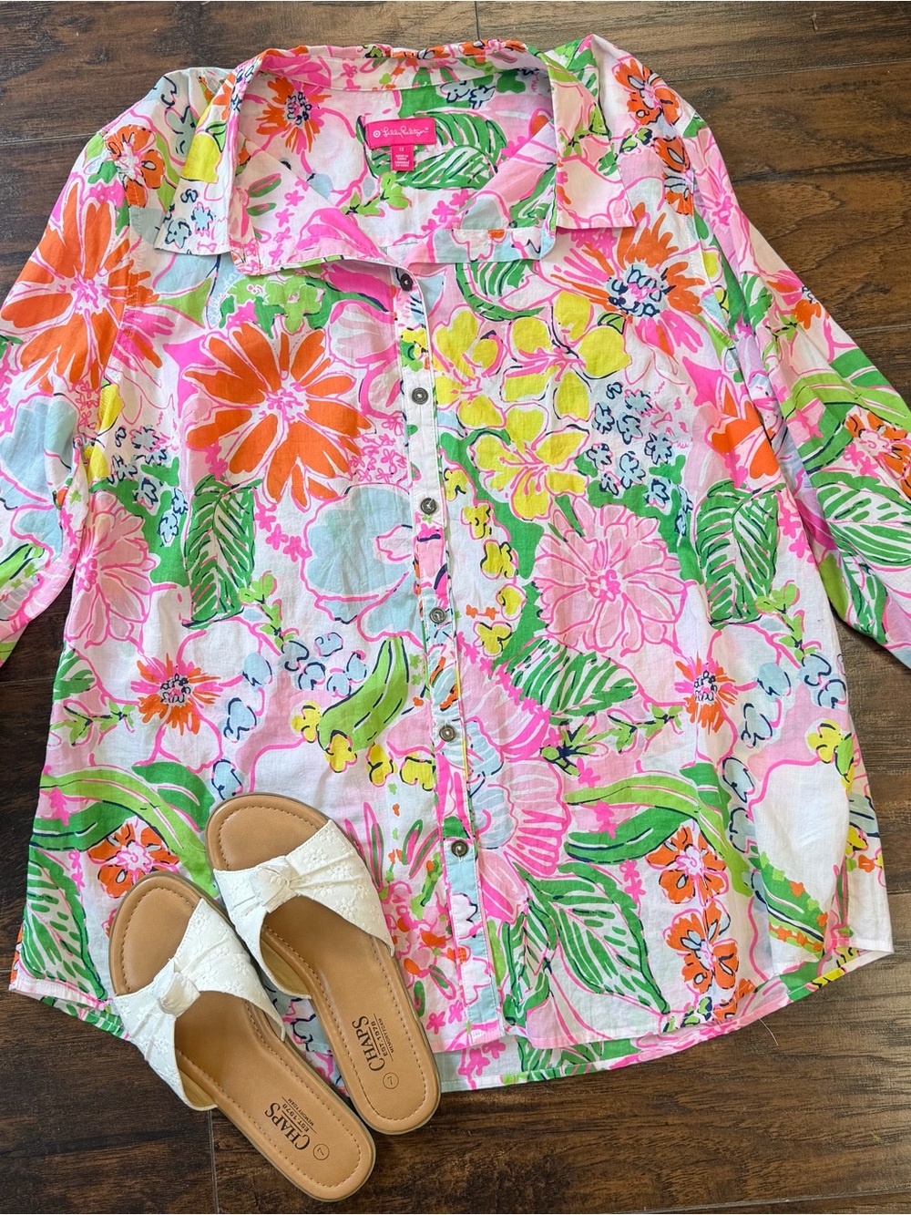 Lilly Pulitzer for Target Floral Button-Down Shirt in Nosey Posey Size 1X -NWOT